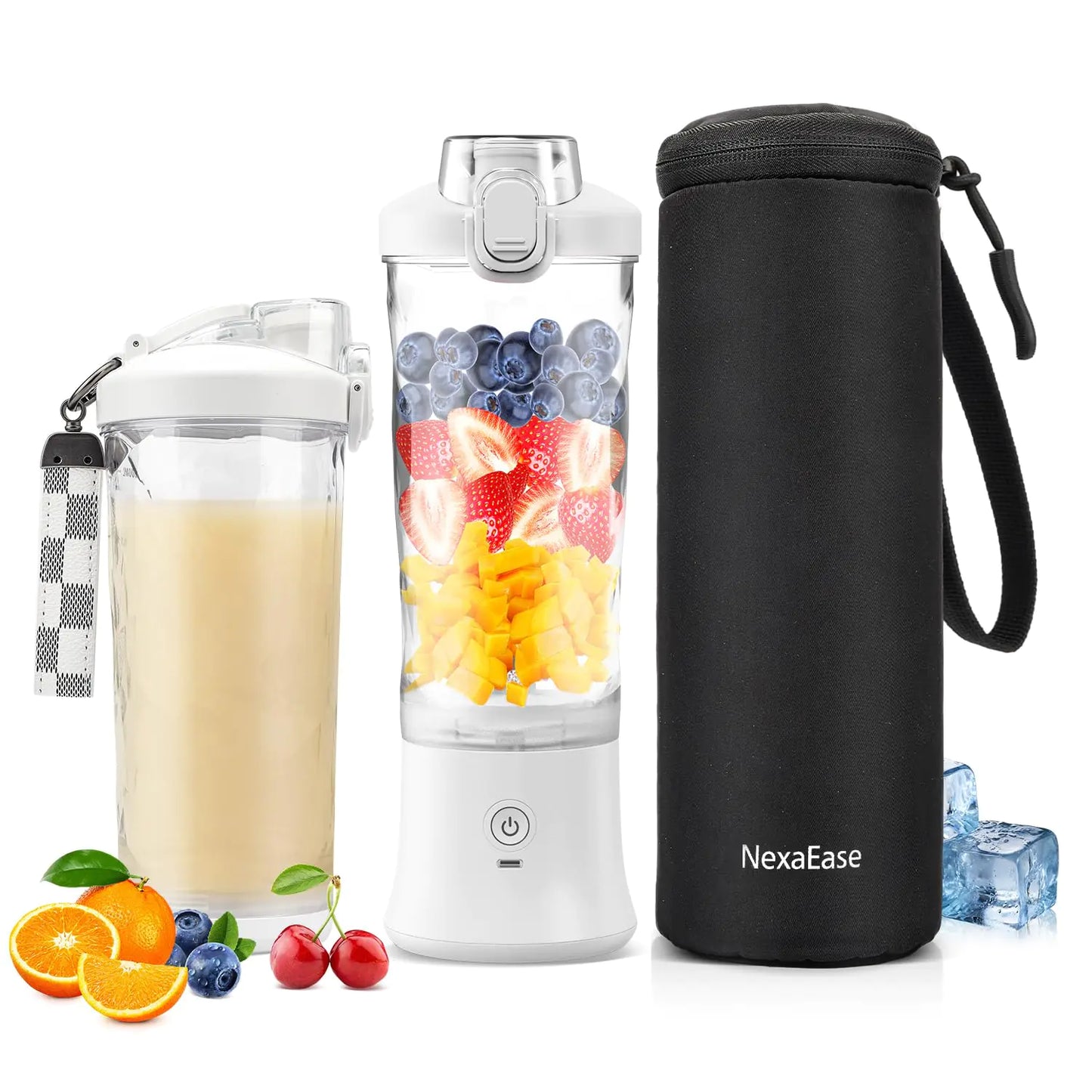 Portable Blender with Sleeve – 20oz USB Rechargeable Smoothie Cup